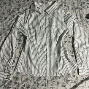 White and Black Striped Pants